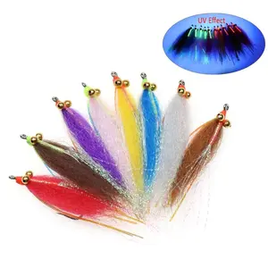 #4~ #2/0 EP Silky Fiber Chainbead Eyes Crazy Charlie Fly Hook Fast Sink Bonefish Permit Tarpon Saltwater Fishing Lures