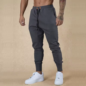 Manufacture Custom Logo Sportswear High Elastic <strong>Cuffed</strong> Tapered Cotton Men Athletic <strong>Joggers</strong> With Zipper Pocket Run Pants for Men - Product Image 5