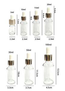 Flaconi per Oli Essenziali da 1oz, 2oz, 4oz, 8oz, 16oz, 32oz, Vuoti, Trasparenti, in Vetro Ambrato, Rotondi, Stile Boston, con Contagocce - Product Image 5