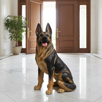 Statue de chiot berger allemand, décoration moderne, statue de chien en résine, décoration intérieure, art moderne, décoration extérieure pour jardin, pelouse, terrasse, décoration de chien pour anniversaire