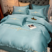 Ensembles de literie de style européen de luxe 4 pièces collections housse de couette brossée tissu 100% drap de lit en polyester