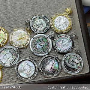 Forniture per Creazione Gioielli, Ciondoli in Madreperla Intagliati CNC con 12 Segni Zodiacali Cinesi, Pendenti alla Moda per Collane e Bracciali Fai-da-Te - Product Image 4