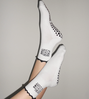 Chaussettes antidérapantes en coton tricotées pour le yoga et le Pilates pour femmes, avec logo personnalisé (corps/poignet/semelle) - POPSOX