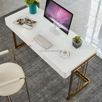 Bureau d'ordinateur de luxe en acier inoxydable de bonne qualité avec tiroirs