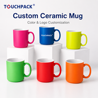 Mug en céramique promotionnel en gros avec logo personnalisé par transfert thermique 420 ml, revêtement créatif, cadeau d'affaires pour café et thé