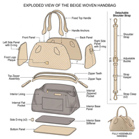 Sac à main en cuir PU gaufré LZ Factory, élégant nouveau sac fourre-tout pour femme avec bandoulière amovible, sac de créateur à porter sous le bras