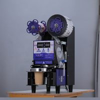 Machine à sceller les gobelets entièrement automatique HENGZHI, pour gobelets en plastique et en papier de 90/95 mm, 500-700 gobelets/h, certifiée CE, pour boissons et cartons.