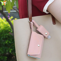 Porte-clés sac pochette mignon PU cuir désinfectant organisateur pliable Portable étui de voyage couverture pour Camping en plein air outils stockage