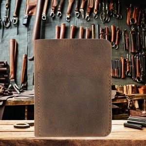 For Vintage Crazy Horse Leather Bifold <b>Slim</b> Anti-Theft RFID Thread Short Large Capacity <b>Card</b> <b>Holder</b> Slots ID Window Cotton - Product Image 6