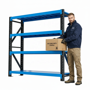 Estanterías Industriales Ajustables de 120 kg/Nivel, Sistema de Estanterías Metálicas de Acero sin Pernos, Estanterías Apilables para Almacenamiento, Sistema de Estanterías para Almacenes - Product Image 2