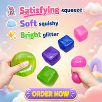 Jouet anti-stress en plastique personnalisable, souple et à récupération lente, en forme de bonbon malté scintillant et de glaçon