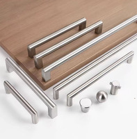 Penjualan Panas Gagang Lemari Panjang dari Baja Tahan Karat 304 Solid, Gagang Perak untuk Lemari Dapur, Tarikan Laci Furnitur