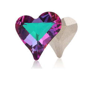 Strass en verre pointus Selina Crystal Shiny Crooked Heart, pierres pour accessoires vestimentaires, coiffes et sacs de soirée, nail art DIY - Product Image 6