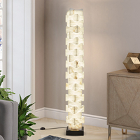 Lampe de sol en albâtre naturel entrelacé de style moderne Wabi Sabi avec éclairage LED pour salon, chambre à coucher, hôtel