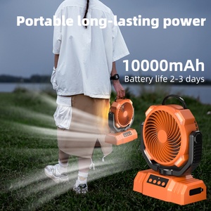 Outdoor Portable Electric Battery Powered Led Camping Fan With <b>Light</b> and Remote Outdoors With Power Bank Function - Product Image 3