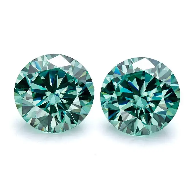 Atacado cor verde personalizada colorida solta moissanite, corte redondo solto cz pedras preciosas serviço personalizado