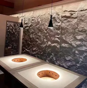 China günstiger Preis künstliche Pu-3D-Felswandplatten Furnierstein-Wandplatten