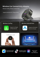 Adaptateur sans fil CarPlay Android Auto, convertit le CarPlay filaire d'usine en CarPlay sans fil, plug & play, dongle USB pour système multimédia automobile
