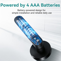 Cerradura Inteligente SJJ con App Tuya, Huella Dactilar, Tarjeta, Teclado, Código, para Madera/Acero/Acero Inoxidable/Aluminio, Aleación de Aluminio Grado C