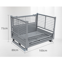 Cage en treillis métallique revêtue galvanisée Conteneur de stockage empilable Cage en fil d'acier pour le stockage logistique et la protection en entrepôt
