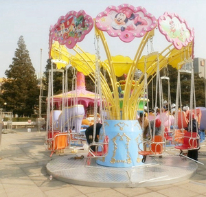 Bon marché 12 places simples mini enfants chaise volante parc d'attractions installations de jeu rotatif centre commercial petite chaise volante Lotus - Product Image 3