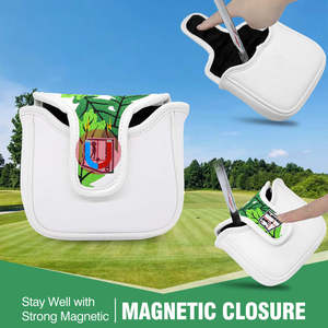 Latest Design Golf Club Head Covers Mallet <b>Headcovers</b> Magnetic Pu Leather Embroidery Pinecone Golf Mallet <b>Putter</b> Cover - Product Image 2