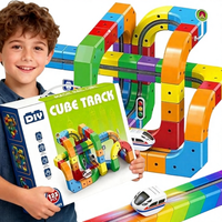 Tren Eléctrico 3D Infinity Track, Bloques de Construcción, Vehículo de Pista, Juego de Juguetes, Pistas de Carreras Flexibles Antigravedad