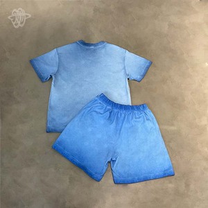 T-shirt Vintage oversize in cotone 100% personalizzabile modello solido effetto angosciato lavato per Look Casual Street Style da <span class=keywords><strong>uomo</strong></span> - Product Image 2