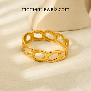 18K Gold Plated Waterproof Stainless Steel <b>Bangle</b> Non Tarnish Chunky Geometric Line Bracelet for Women Stylish Jewelry - Product Image 5