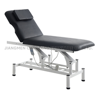 Table de massage pliable moderne, électrique, manuelle et hydraulique, avec cadre métallique et revêtement en cuir haute densité, pour salon de beauté, spa et usage domestique.