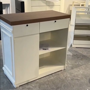 Comptoir de réception de salon moderne en bois massif blanc de style américain sobre 2025 – Vente chaude - Product Image 2