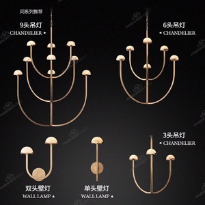 Spanish Marble Chandelier Gold Oval Multi Head Led Light 60cm 80cm Diameter Bedroom Living Room Ceiling Lamp - Product Image 5