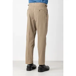 Pantalones Chinos de Algodón y Modal Beige para Otoño e Invierno - Product Image 6