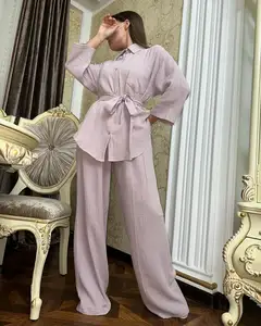 2023 fornitore di abiti musulmani di alta qualità pantaloni larghi a gamba larga abbigliamento moda ufficio musulmano modesto Abaya set