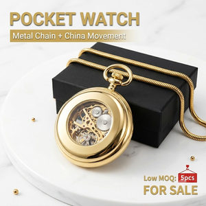 Montre de poche squelette classique personnalisée OEM/ODM, mouvement mécanique apparent vintage, boîtier 47 mm, chaîne métallique, certifiée CE - Product Image 3