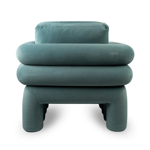 创意2025设计师粉扑单座沙发天鹅绒面料舒适单口音放松沙发椅 - Product Image 5