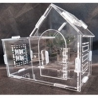 Terrarium moderne en acrylique écologique pour araignées sauteuses, avec services de moulage et de découpe, en forme de maison à double pièce pour reptiles