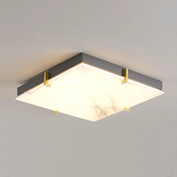 Plafonnier en marbre, style américain carré, minimaliste, pour chambre, salon, chambre principale, bureau, en albâtre, design moderne