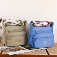 Sac à bandoulière multi-poches en nylon pour femmes, sac à main décontracté avec sangle réglable, pour voyage et usage quotidien