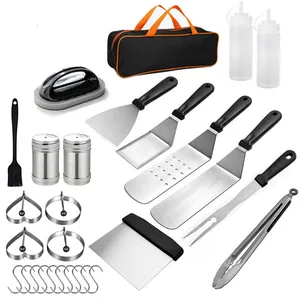 28 piece Griddle Accessories Kit with Spatulas, Food Tongs, Scraper