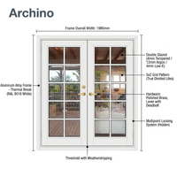 Porte patio pliante moderne sur mesure à cadre fin en aluminium avec verre résistant aux impacts d'ouragan pour fournisseur résidentiel côtier