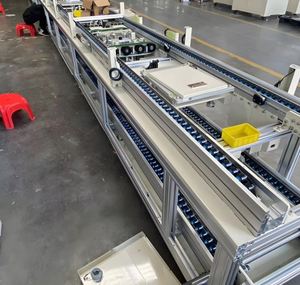 Pallet Handling Automation Solution Customized Rubber Belt Automated Conveyor System Adjustable for Palletizing Pallet Movement - Product Image 3