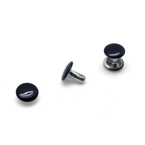 Rivets métalliques double face de 8 mm, boucle de ceinture à vis, rivets en cuir, rivets de fixation pour sacs et bagages, boucle de rivet, peinture noire en aérosol, clous plats - Product Image 1