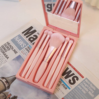 Ensemble de pinceaux de maquillage Portable 5 pièces avec fond de teint miroir pinceau de maquillage pinceau ombre à paupières outils de cosmétiques professionnels