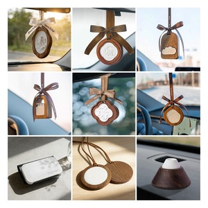 Ambientador de Coche Colgante de Madera con Logotipo Personalizado, Juego de Láminas de Aromaterapia Reemplazables de Larga Duración, OEM ODM, MOQ Bajo - Product Image 3