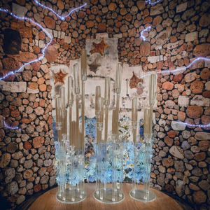 Centro de Mesa de Cristal Acrílico con 3/4/5/6/8/9/10 Cabezas de Diamantes para Decoración de Bodas y Navidad, Portavelas - Product Image 3