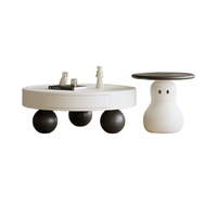 Ensemble de tables basses de style bonhomme de neige, finition crème, minimaliste moderne, pour petits salons - Table basse de luxe légère pour la maison