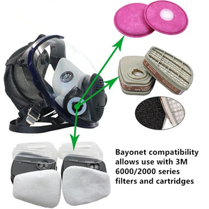 Masque anti-gaz intégral homologué CE, masque sphérique, peinture, poussière, anti-chimiques, grand champ de vision, masque anti-gaz intégral - Product Image 6