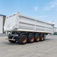 Semi-remorque benne basculante de haute qualité à grande capacité, à basculement arrière en acier, pour le transport de matériaux de construction