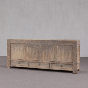 Mobile Artigianale <span class=keywords><strong>in</strong></span> <span class=keywords><strong>Legno</strong></span> Massello con Tre Cassetti e Due Ante, Stile Antico di Lusso, Rustico, Ecologico e Durevole per Soggiorno - Product Image 4